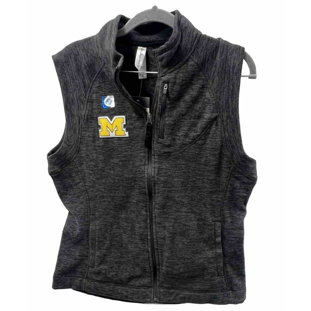 Ouray Michigan Wolverines Sleeveless Zip-up Vest Jacket Gray Size M Unisex NWT